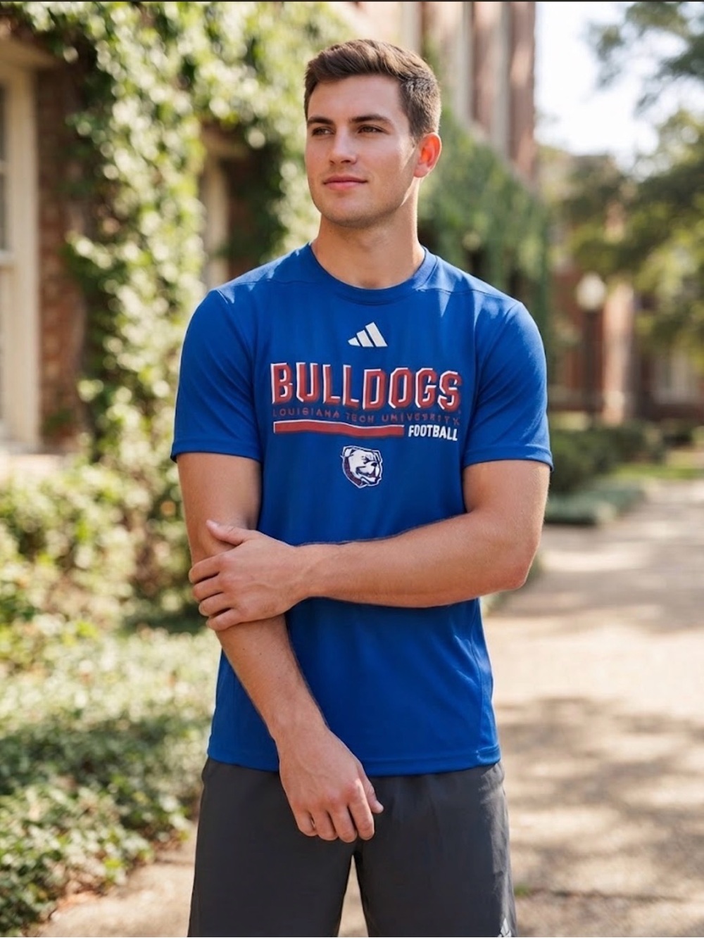 adidas AEROREADY Louisiana Tech Bulldogs Football Shirt Blue Independence